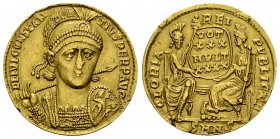 Constantius II AV Solidus, Nicomedia mint 

Constantius II Augustus (337-361 AD). AV Solidus (20 mm, 3.95 g). Nicomedia, c. 351-355.
Obv. FL IVL CO...