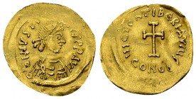 Iustinus II, with Tiberius II AV Tremissis 

 Iustinus II, with Tiberius II (26 September - 5 October 578). AV Tremissis (16-17 mm, 1.42 g), Constan...