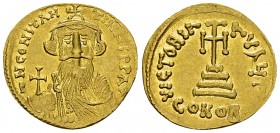 Constans II AV Solidus, Constantinopolis 

Constans II (641–678 AD, with colleagues from 654). AV Solidus (19-20 mm, 4.49 g), 651-654, Constantinopo...