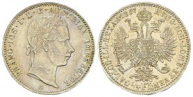 Austria, AR 1/4 Gulden 1857 A 

Austria. Franz Joseph I. (1848-1916). AR 1/4 Gulden 1857 A (23 mm, 5.32 g). 
Fr. 1512. 

Fein getönt und FDC.