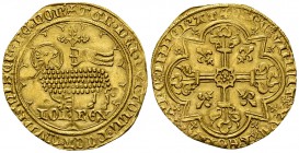 Jean II le Bon, Mouton d'or 

France, Royaume. Jean II le Bon (1350-1364). Mouton d'or (30 mm, 4.66 g).
Av. AGN DEI QVI TOLL PCCA MVDI MISERERE NOB...