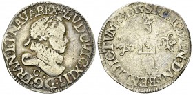 Louis XIII, AR Demi Franc 1615 C, St. Lô 

France, Royaume. Louis XIII (1610-1643). AR Demi-Franc 1615 C (28 mm, 6.71 g), St. Lô.
Av. + LVDOVIC XII...