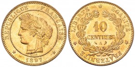 France, CU 10 Centimes 1897 A, Paris 

France, 3ème République. CU 10 Centimes 1897 A (30 mm, 9.91 g), Paris.
Gad. 265a.

Magnifique exemplaire. ...