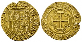 Spain, Castile & Leon, Escudo, Sevilla

Spain. Juana y Carlos (1516-1556). AV Escudo n.d., Sevilla.
Obv. Crowned royal arms between star-S, all wit...