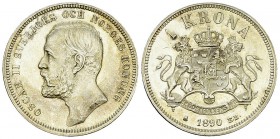 Sweden AR Krona 1890 EB 

Sweden. Oscar II. AR 1 Krona 1890 EB (7.51 g).
KM 760.

Lightly toned and FDC.