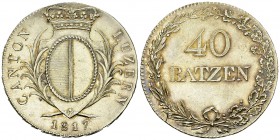 Luzern, AR Neutaler 1817 

Schweiz. Luzern, Kanton. AR 40 Batzen (Neutaler) 1817 (40 mm, 29.36 g).
HMZ 2-668c.

Besser als vorzüglich.