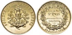 Genf, Vergoldete AR Medaille 1923, Société Nautique 

Schweiz, Genf. Grosse vergoldete AR Preismedaille 1923 (53.5 mm, 72.42 g) der Société Nautique...