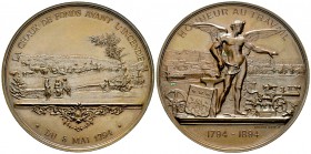 La Chaux-de-Fonds, AE Medaille 1894 

Neuenburg, La Chaux-de-Fonds. AE Medaille 1894 (51 mm, 76.65 g), auf den 100. Jahrestag des Stadtbrandes. Von ...