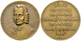 Le Locle, AE Medaille 1941, Daniel Jeanrichard 

Schweiz, Le Locle. AE Medaille 1941 (51 mm, 53.84 g), auf den zweihundertsten Todestag von Daniel J...
