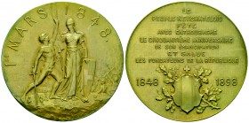 Neuenburg, AE Medaille 1898 

Schweiz, Neuenburg. AE Medaille 1898 (48 mm, 50.93 g), auf die Feierlichkeiten in Neuchâtel zum fünfzigjährigen Besteh...