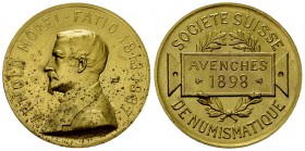 Avenches, AE Medaille 1898, SNG 

Schweiz, Waadt. Avenches. AE Medaille 1898 (27 mm, 9.96 g), auf Arnold Morel-Fatio und die Generalversammlung der ...