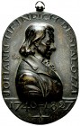 Schweiz, AE Plakette, Johann Heinrich Pestalozzi 

Schweiz. AE Bronzegussplakette (geschwärzt) o. J. (H: 10.4 cm, 152.77 g), auf Johann Heinrich Pes...