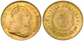 Honduras 1 Cent 1904 

Honduras. Edward VII (1901-1910). Cent 1904 (9.23 g).
KM 11.

Almost uncirculated.