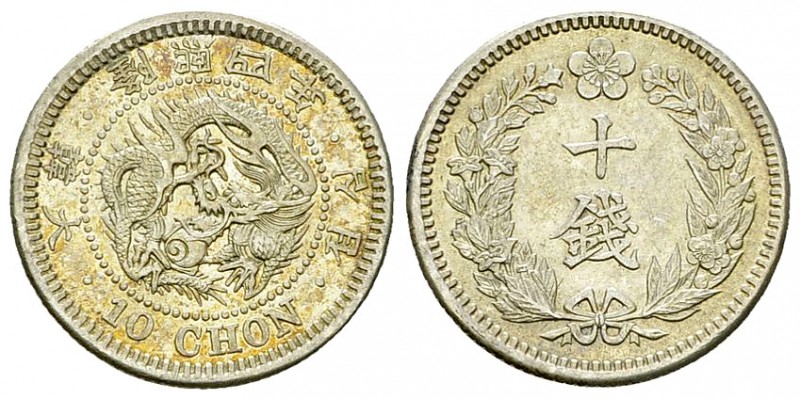 Korea AR 10 Chon 1910 

Korea. AR 10 Chon year 4 (=1910) (2.23 g).
 KM 1139....