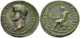 Tiberius AE Paduan sestertius, after Giovanni dal Cavino 

Tiberius (14-37 AD). AE «Paduan sestertius» (35-36 mm, 22.80 g), after Giovanni dal Cavin...