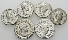Lot of 6 Roman AR coins 

Lot of 6 (six) Roman AR coins: Iulia Domna, Elagabalus, Severus Alexander (2), Gordianus III Pius, and Philippus I Arabs....