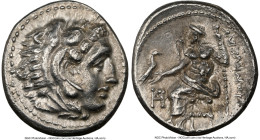 MACEDONIAN KINGDOM. Alexander III the Great (336-323 BC). AR drachm (17mm, 4.30 gm, 1h). NGC Choice AU 4/5 - 4/5. Lifetime issue of Miletus, ca. 325-3...