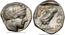 ATTICA. Athens. Ca. 440-404 BC. AR tetradrachm (25mm, 17.19 gm, 10h). NGC Choice XF 4/5 - 4/5. Mid-mass coinage issue. Head of Athena right, wearing e...