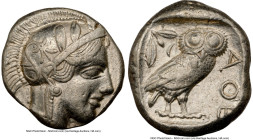 ATTICA. Athens. Ca. 440-404 BC. AR tetradrachm (24mm, 17.17 gm, 2h). NGC Choice VF 5/5 - 3/5. Mid-mass coinage issue. Head of Athena right, wearing ea...