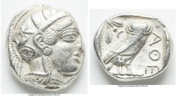 ATTICA. Athens. Ca. 440-404 BC. AR tetradrachm (25mm, 17.20 gm, 10h). XF. Mid-mass coinage issue. Head of Athena right, wearing earring, necklace, and...