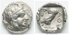 ATTICA. Athens. Ca. 440-404 BC. AR tetradrachm (25mm, 17.2 gm, 10h). VF. Mid-mass coinage issue. Head of Athena right, wearing earring, necklace, and ...