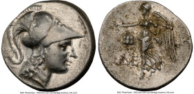 PAMPHYLIA. Side. Ca. 3rd-2nd centuries BC. AR tetradrachm (28mm, 17.07 gm, 1h). NGC Choice XF 5/5 - 4/5. Ca. 205-100 BC. Head of Athena right, wearing...