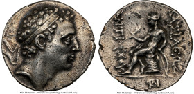 SELEUCID KINGDOM. Antiochus IV Epiphanes (175-164 BC). AR tetradrachm (26mm, 16.95 gm, 1h). NGC Choice XF 4/5 - 2/5, scratches. Seleucia on the Tigris...