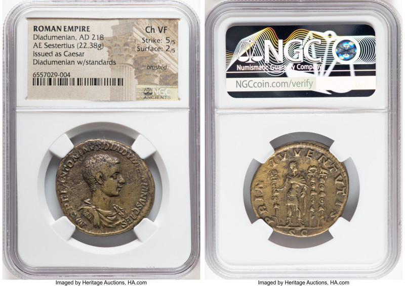 Diadumenian (AD 218). AE sestertius (31mm, 22.38 gm, 12h). NGC Choice VF 5/5 - 2...