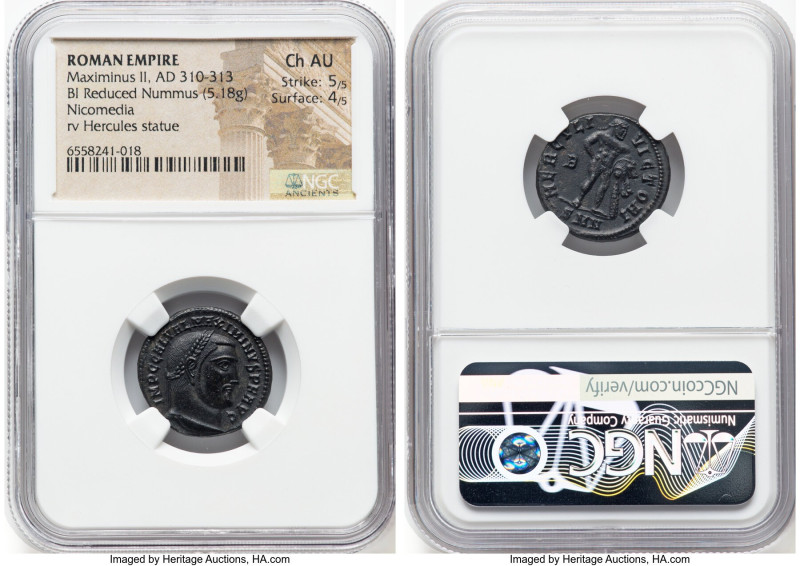 Maximinus II (AD 310-313). BI follis or reduced nummus (20mm, 5.18 gm, 7h). NGC ...