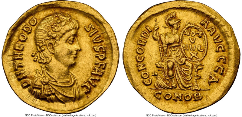 Theodosius I, Eastern Roman Empire (AD 379-395). AV solidus (21mm, 4.46 gm, 12h)...