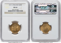 Russian Duchy. Nicholas II gold 20 Markkaa 1911-L MS64 NGC, Helsinki mint, KM9.2, Fr-3. HID09801242017 © 2023 Heritage Auctions | All Rights Reserved
