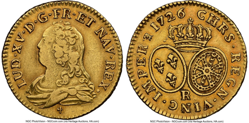 Louis XV gold Louis d'Or 1726-R XF40 NGC, Orleans mint, KM489.18, Dup-1640, Gad-...