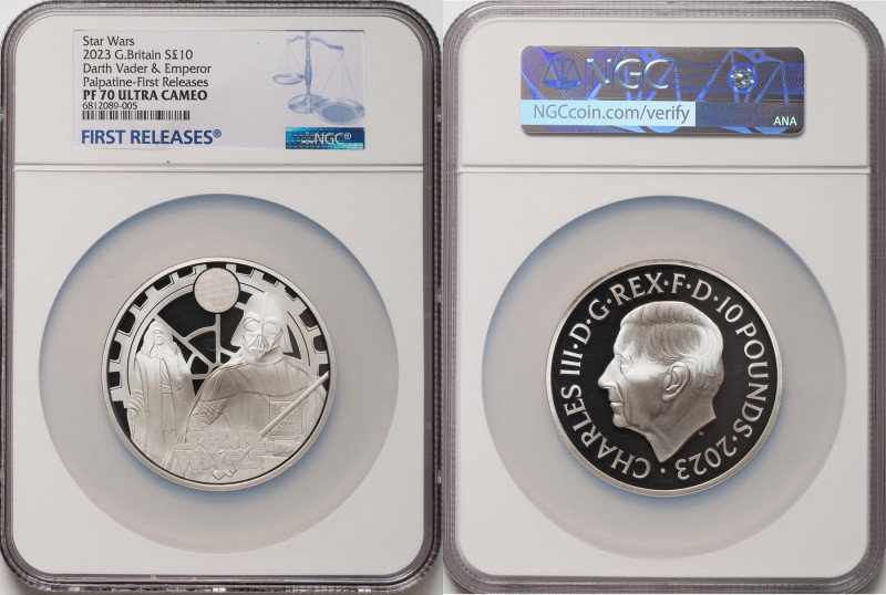 Charles III silver Proof "Darth Vader & Emperor Palpatine" 10 Pounds (5 oz) 2023...