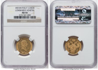 Lombardy-Venetia. Franz I gold 1/2 Sovrano 1831-M AU55 NGC, Milan mint, KM-C10.1, Fr-471d. HID09801242017 © 2023 Heritage Auctions | All Rights Reserv...