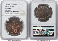 Papal States. Pius IX 2 Baiocchi Anno VI (1851)-R MS64 Brown NGC, Rome mint, KM1344. HID09801242017 © 2023 Heritage Auctions | All Rights Reserved