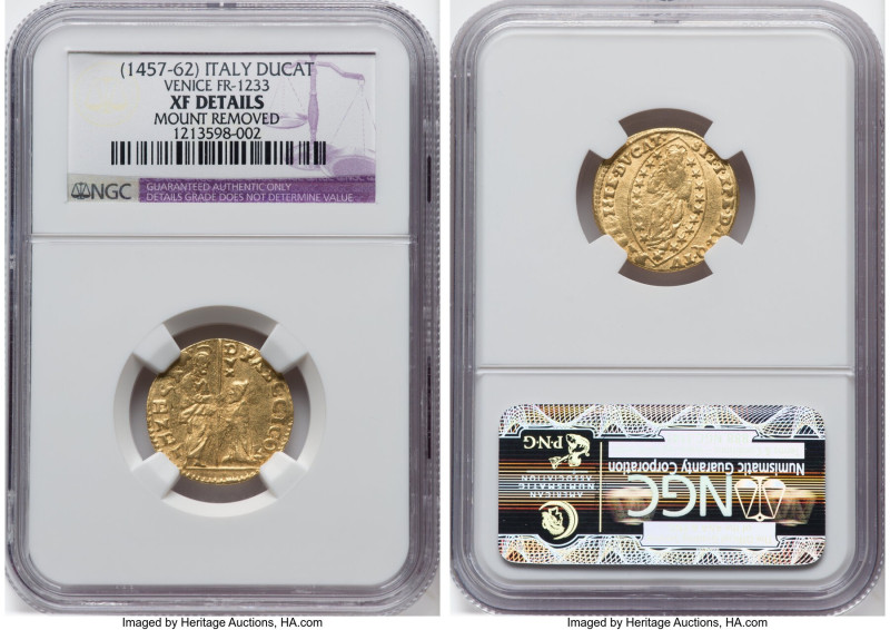 Venice. Pasquale Malipiero Ducat ND (1457-1462) XF Details (Mount Removed) NGC, ...