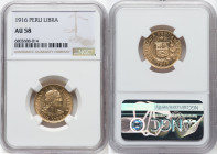 Republic gold Libra 1916 AU58 NGC, Lima mint, KM207, Fr-73. HID09801242017 © 2023 Heritage Auctions | All Rights Reserved