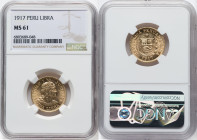 Republic gold Libra 1917 MS61 NGC, Lima mint, KM207, Fr-73. HID09801242017 © 2023 Heritage Auctions | All Rights Reserved