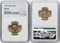Republic gold Libra 1918 AU58 NGC, Lima mint, KM207, Fr-73. HID09801242017 © 2023 Heritage Auctions | All Rights Reserved