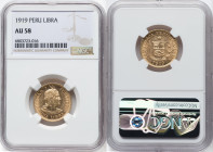 Republic gold Libra 1919 AU58 NGC, Lima mint, KM207, Fr-73. HID09801242017 © 2023 Heritage Auctions | All Rights Reserved