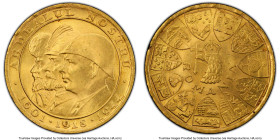 Mihai I gold "Romanian Kings" 20 Lei 1944 MS64 PCGS, Bucharest mint, KM-XM13, Fr-21. "Ardealul Nostru" commemorative medallic issue. HID09801242017 © ...
