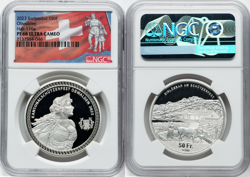 Confederation 3-Piece Lot of Certified silver Proof "Obwalden Shooting Festival"...