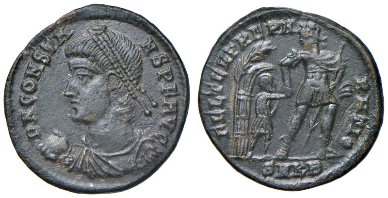 Costante (337-350) Maiorina (Kyzicus) Busto diademato a s. - R/ L'imperatore and...