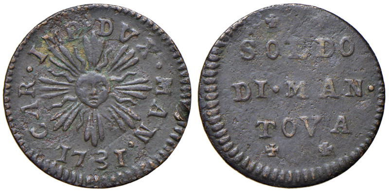 MANTOVA Carlo VI (1707-1740) Soldo 1731 - MIR 756/1 CU (g 2,42)

Status: BB