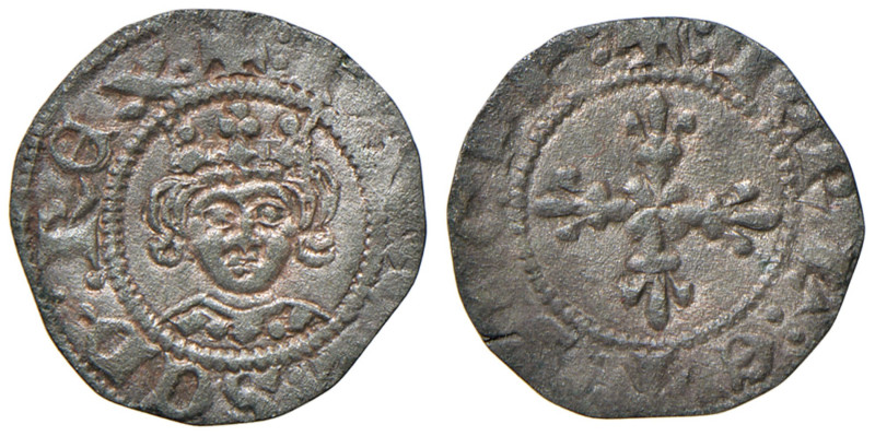 NAPOLI Carlo II d’Angiò (1285-1309) Denaro regale - MIR 25 MI (g 0,56) Leggermen...