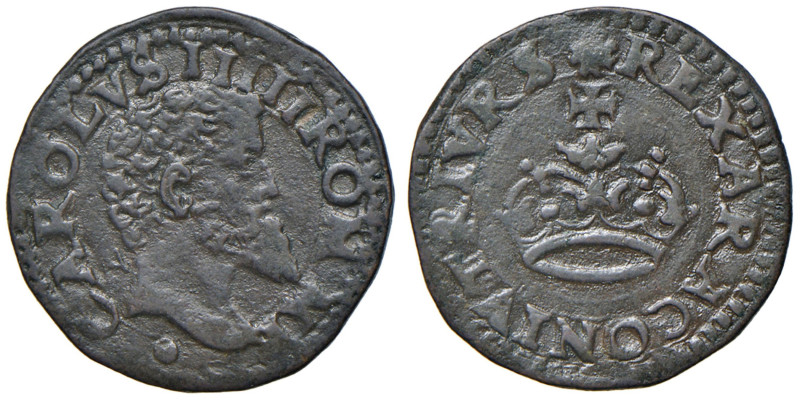 NAPOLI Carlo V d'Asburgo (1516-1556) 2 Cavalli - Magliocca 80 CU (g 3,17) 2 Cava...