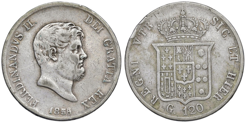 NAPOLI Ferdinando II (1830-1859) Piastra 1856 - Nomisma 964 AG (g 27,16) 6 ribat...