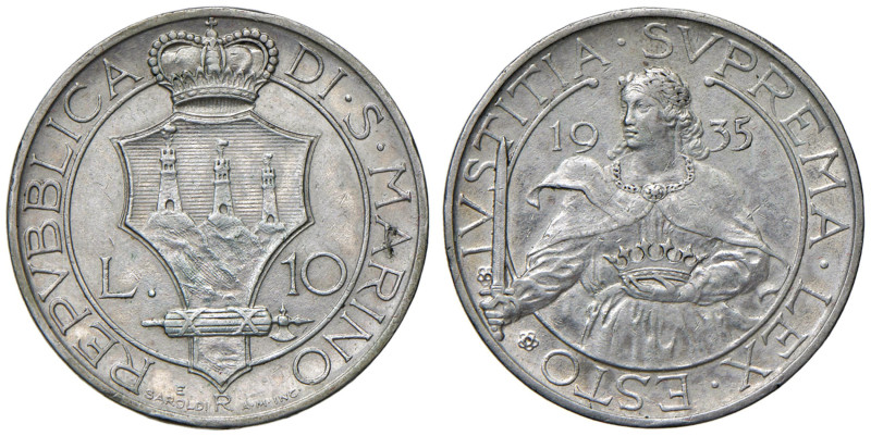 SAN MARINO 10 Lire 1935 - Gig. 13 AG (g 10,00)

Status: SPL