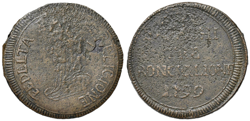 Repubblica romana (1798-1799) Ronciglione - Madonnina 1799 - Bruni 5 CU (g 18,00...