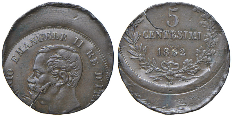 Vittorio Emanuele II (1861-1878) 5 Centesimi 1862 N - Nomisma 956 CU Coniazione ...